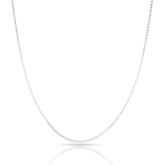 سلسلة صندوق دائري من الفضة الإسترليني عيار 925 - 2 ملم