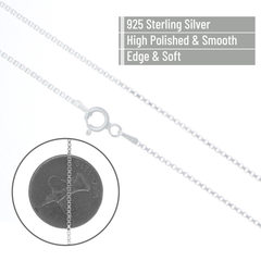 سلسلة صندوق دائري من الفضة الإسترليني عيار 925 - 2 ملم