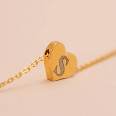 Initial Name Necklace with Heart Shape