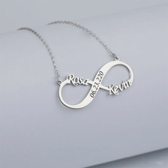 Infinity Couple Name Necklace in English