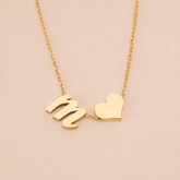 Initial Name Necklace with Heart Shape