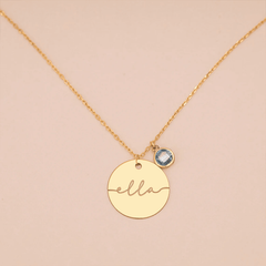 Round Plate Name Necklace
