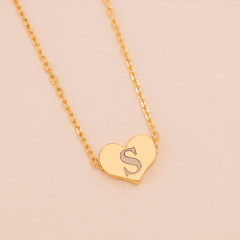 Initial Name Necklace with Heart Shape