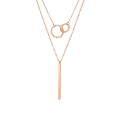 Double Layer Necklace with Bar