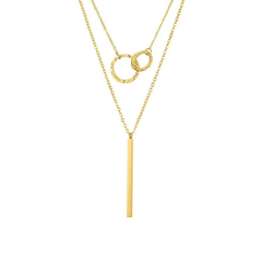 Double Layer Necklace with Bar