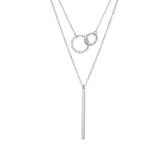 Double Layer Necklace with Bar