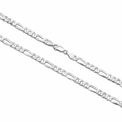 92.5% Sterling Silver Figaro Chain - 6MM
