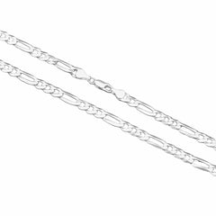 92.5% Sterling Silver Figaro Chain - 4MM