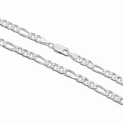 92.5% Sterling Silver Flat Figaro Chain - 5MM