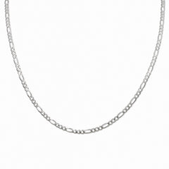 92.5% Sterling Silver Flat Figaro Chain - 4MM