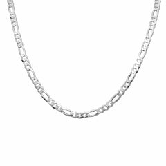 92.5% Sterling Silver Flat Figaro Chain - 5MM