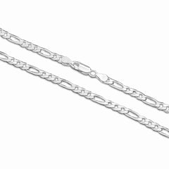 92.5% Sterling Silver Flat Figaro Chain - 6MM
