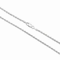 92.5% Sterling Silver Rope Chain - 2.2MM