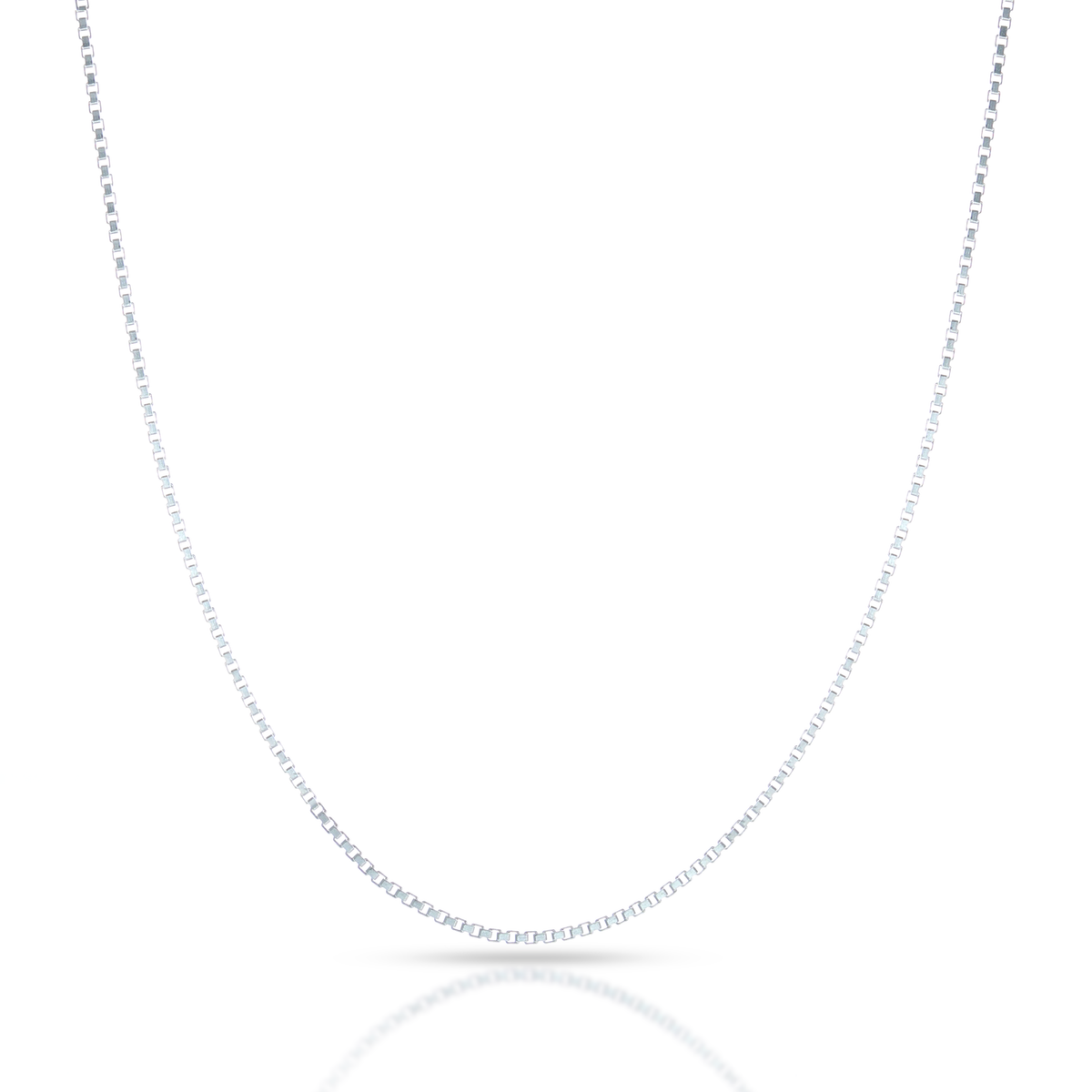 سلسلة صندوق دائري من الفضة الإسترليني عيار 925 - 2 ملم