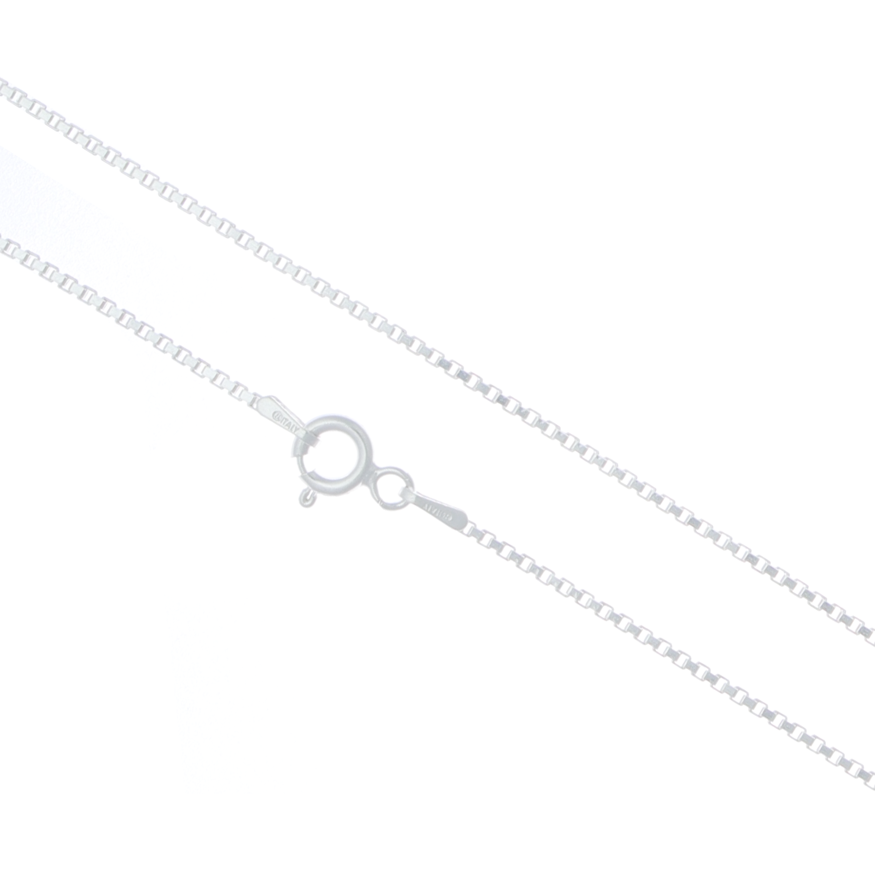 سلسلة صندوق دائري من الفضة الإسترليني عيار 925 - 2 ملم