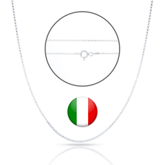 سلسلة صندوق دائري من الفضة الإسترليني عيار 925 - 2 ملم