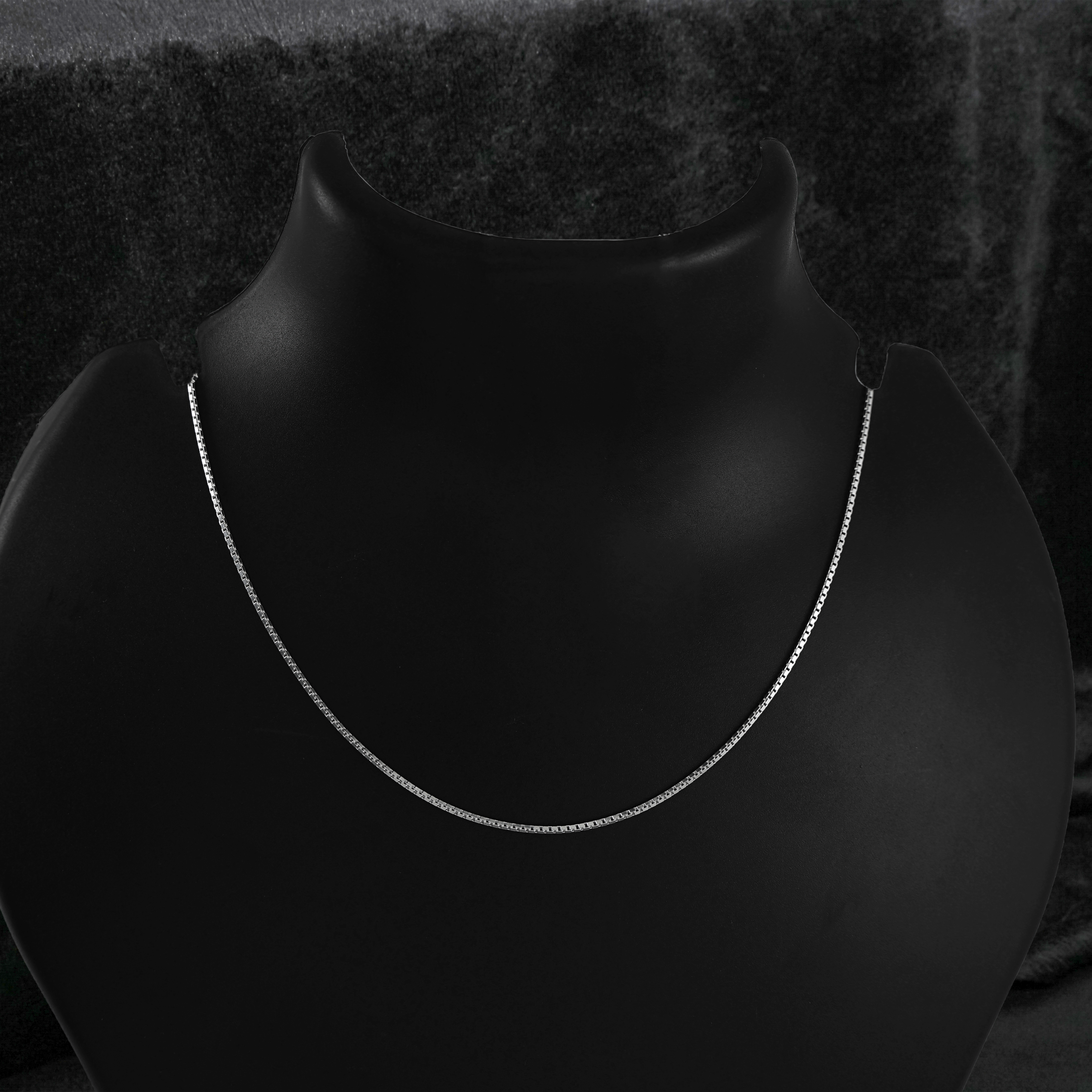 سلسلة صندوق دائري من الفضة الإسترليني عيار 925 - 2 ملم