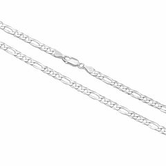 92.%5 Sterling Silver Figaro Chain - 5MM